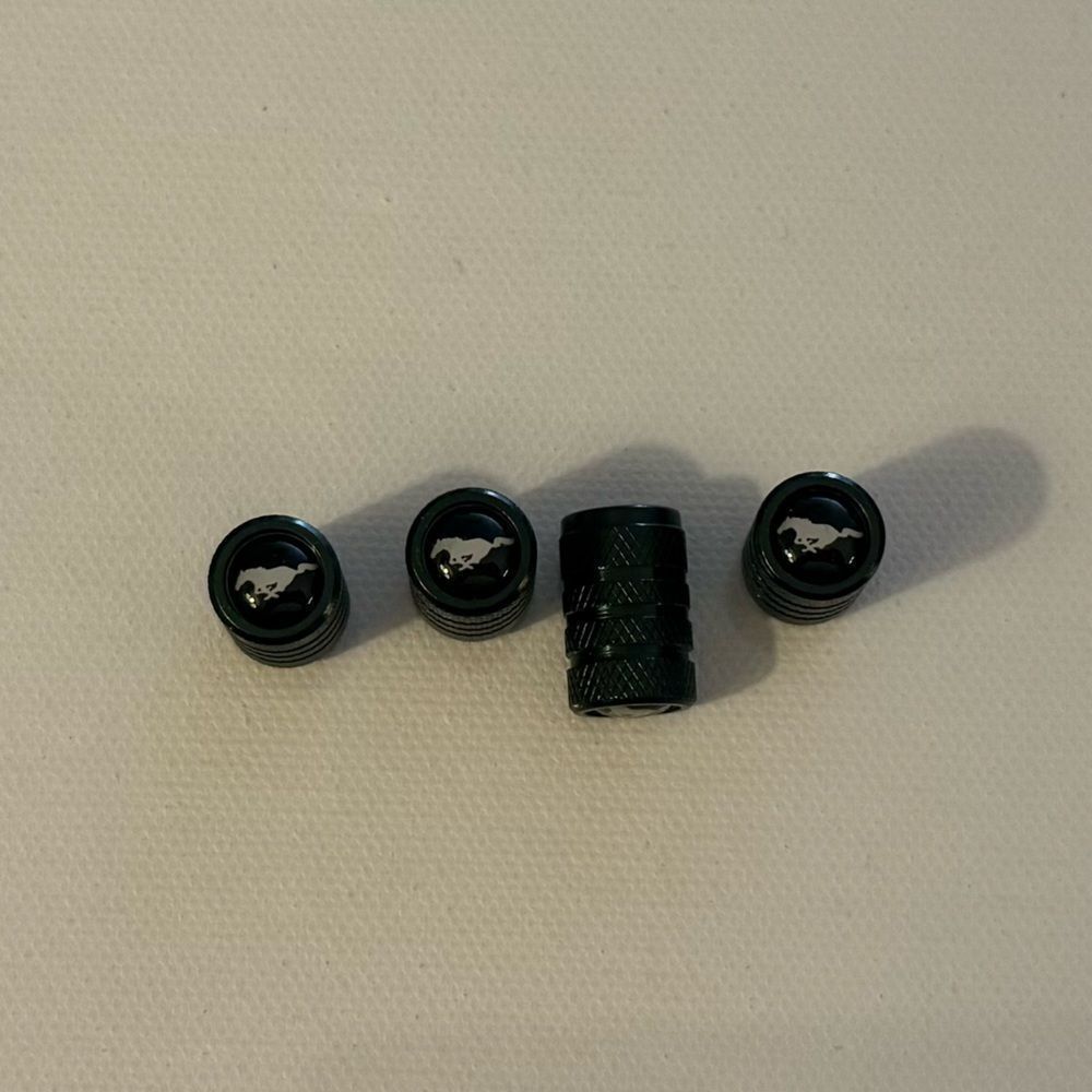Mustang Valve Stem Caps in Black Set of 4 NWT